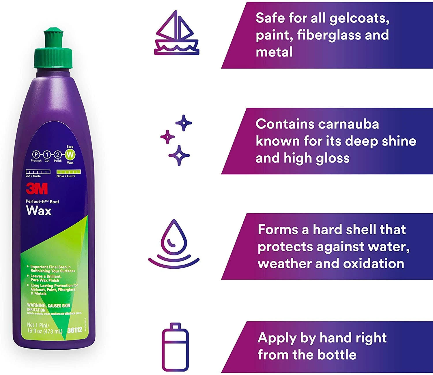 3M™ Perfect-It™ Boat Wax, 946 ml, 36113