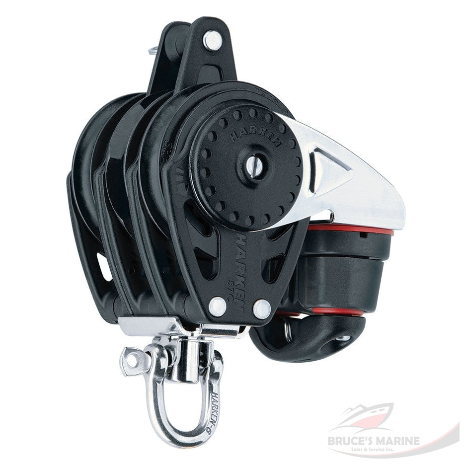 Harken 57mm Triple Ratchamatic® Block — Swivel, Becket, Cam Cleat #2630