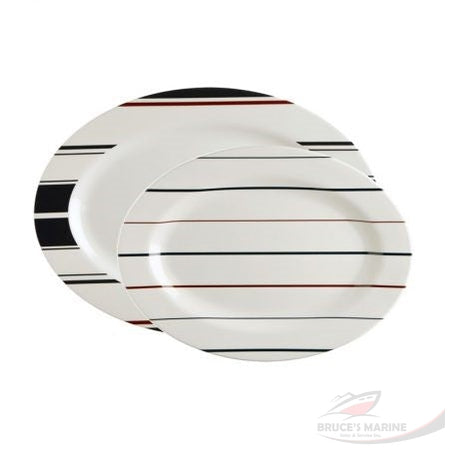 MONACO MELAMINE OVAL SERVIING PLATTER SET 2 PIECE SET