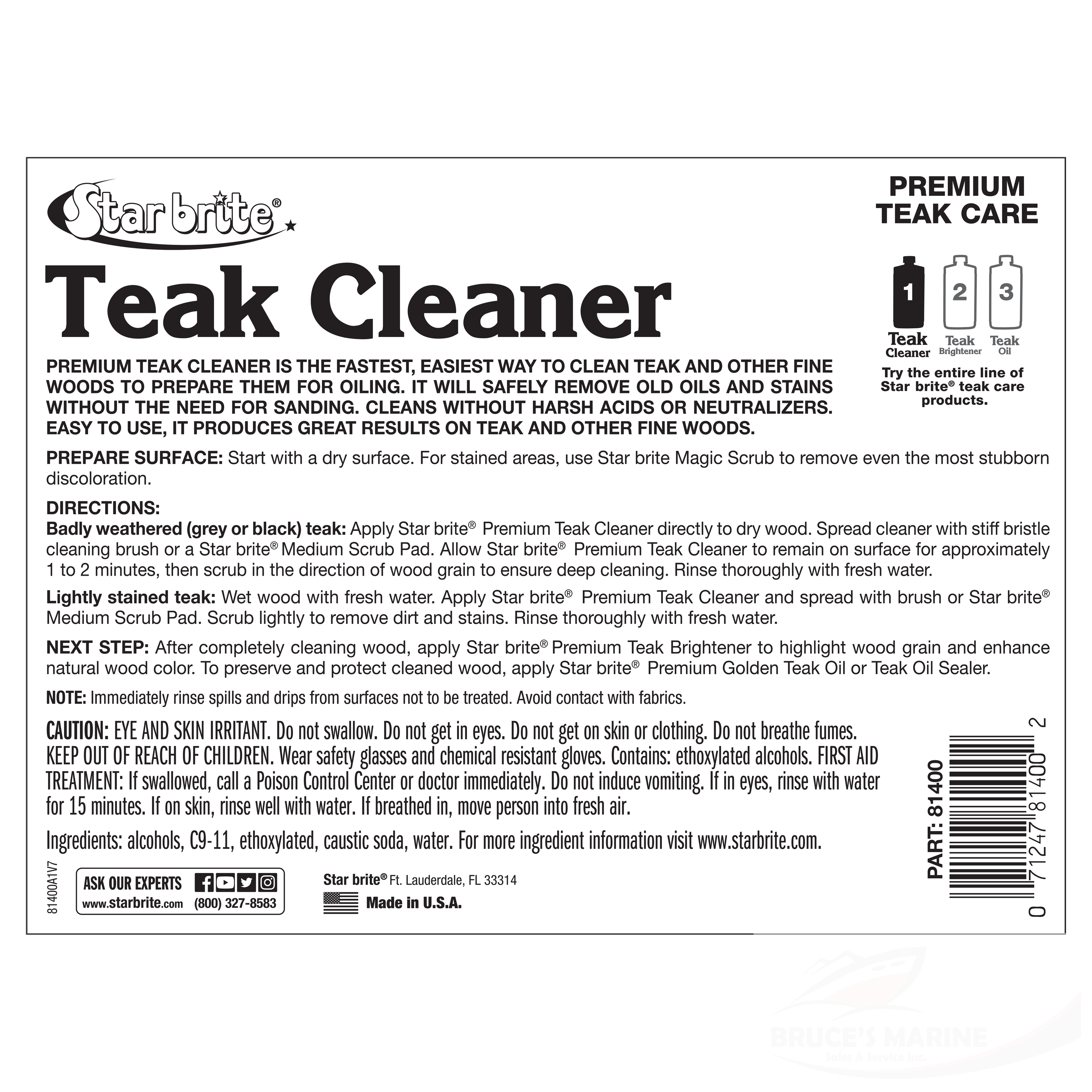 Premium Teak Cleaner - Step 1 - 16 oz