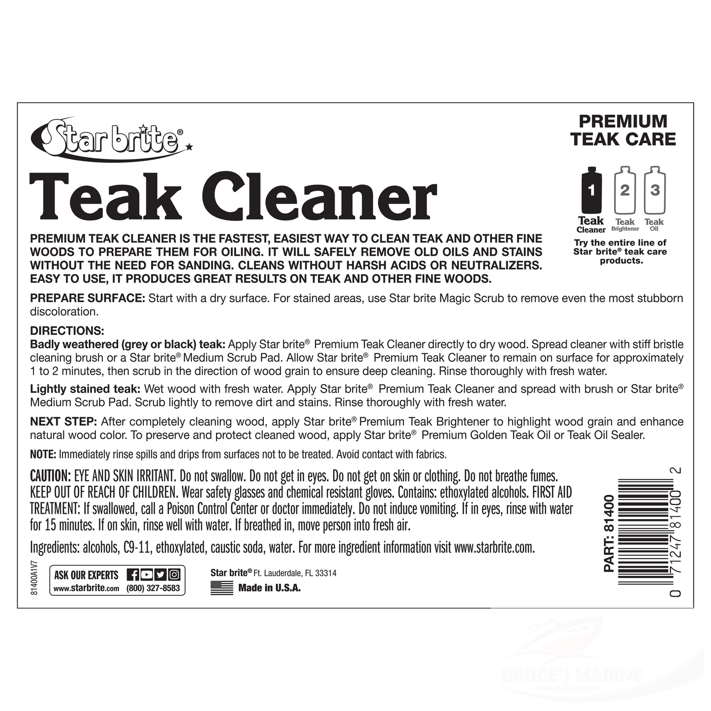 Premium Teak Cleaner - Step 1 - 16 oz