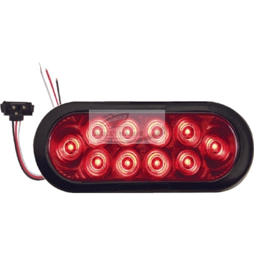 STL72RK Waterproof Stop & Turn LED Oval Tail Light Kit, Polycarbonate Lens & Housing