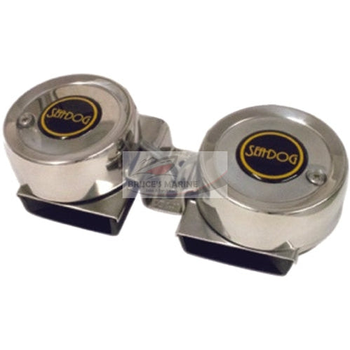 SeaDog 431125 Max Blast Twin Mini 6 Amp 12V Compact Horn Stamped 304 Stainless Cover