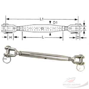 Stainless Steel Economy Turnbuckle - Tubular Jaw & Jaw