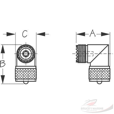 UHF RIGHT ANGLE CABLE CONNECTOR